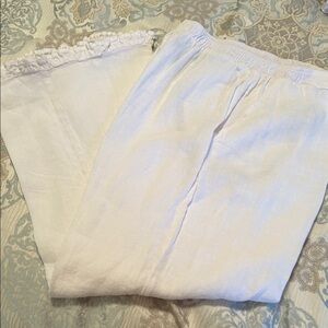 White Ruffled Pants by Match Point